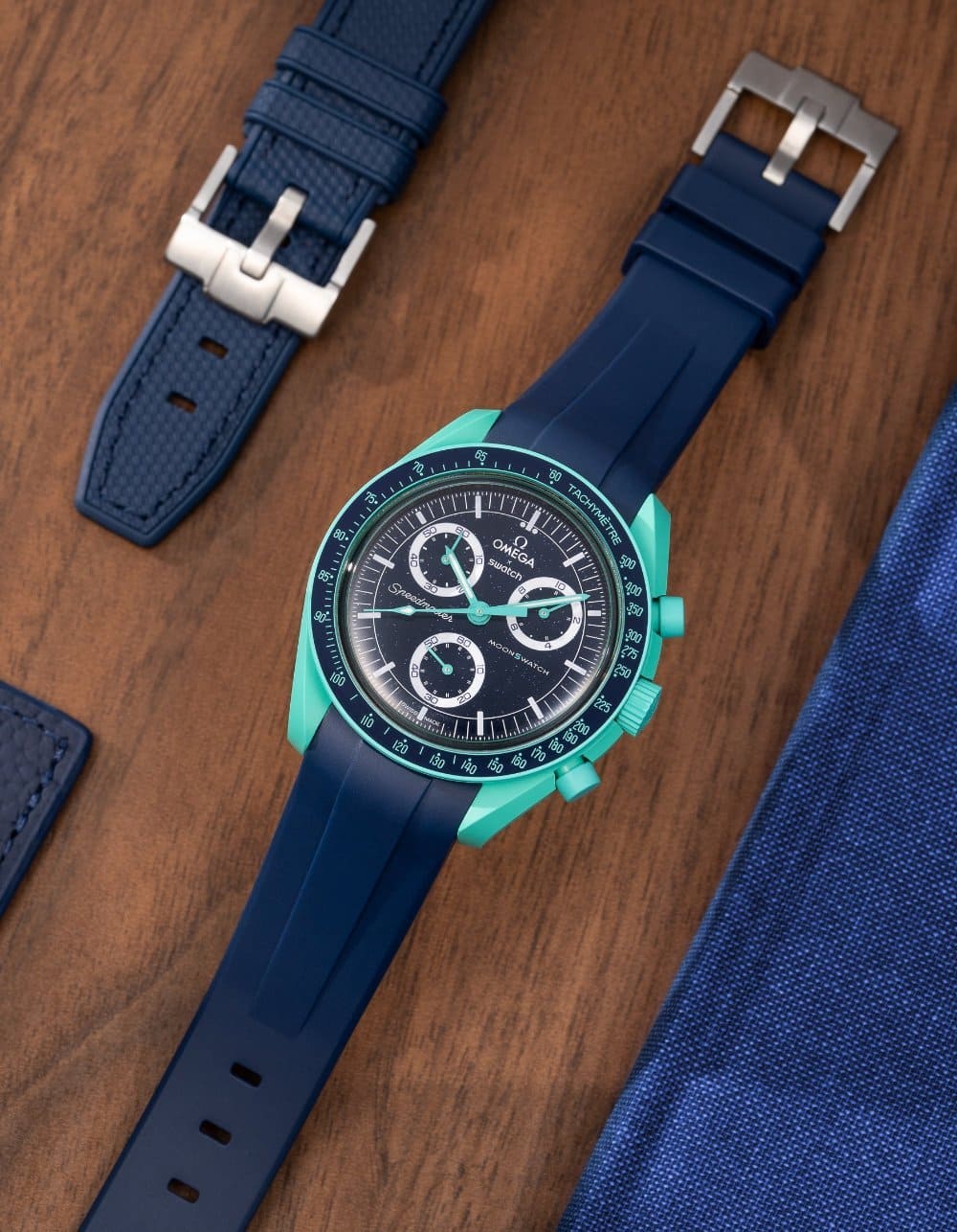 MoonSwatch Mission On Earth Watch - Polar Lights (Rubber Strap) - OM Luxury